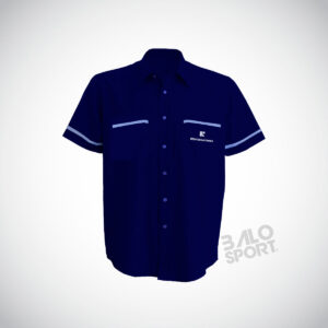 Camisa lineta hombre azul con vivos.