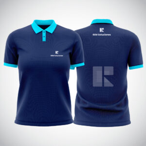 Polo mujer sublimado total azul-turqueza
