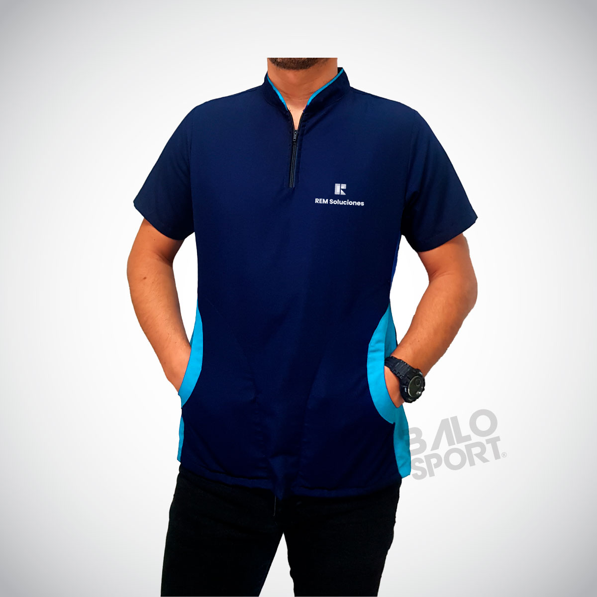 Gabacha Hombre lineta azul-turquesa